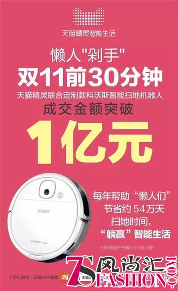 科沃斯机器人双十一全渠道成交额超7亿 两大爆款单品携手破亿