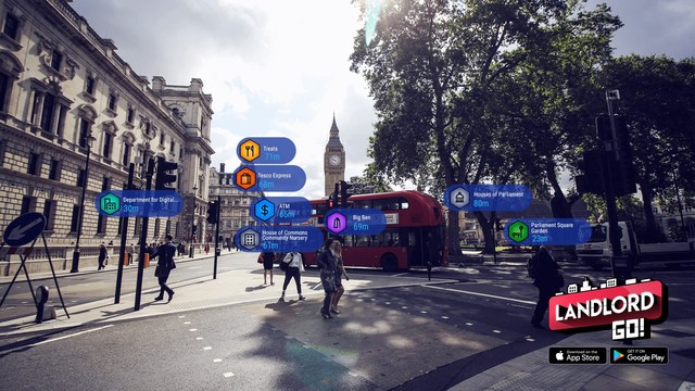 Real World properties viewed in AR mode via camera feed.