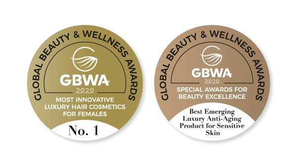 The official Global Beauty & Wellness Awards label for winners and finalists