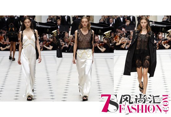 1  Burberry2016年春季成衣秀上充满富有睡衣风情的吊带和蕾丝元素