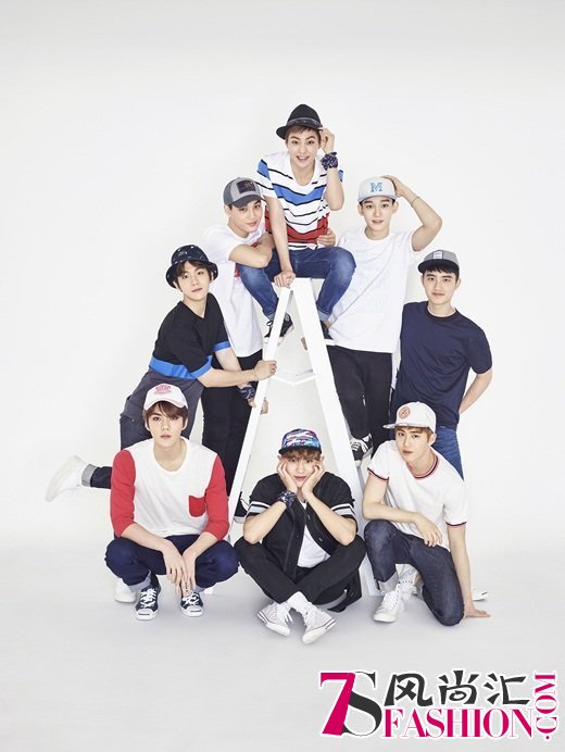 EXO代言帽子变运动男孩 穿休闲装活力四射