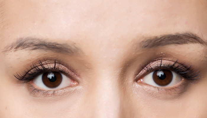 棕色和琥珀色瞳孔区分