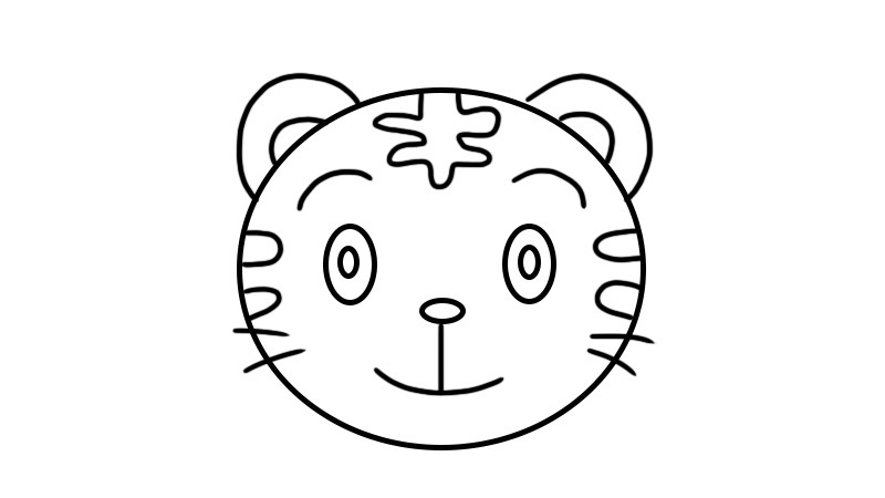 老虎头简笔画